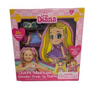 Love Diana 26 Pieces Wooden Dress Up Kids Gift Set Toy New One Magnetic Doll